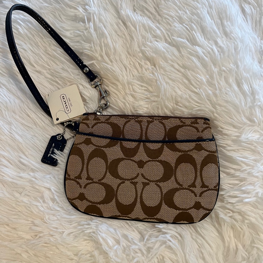 Coach Signature Fabric Wristlet F45659